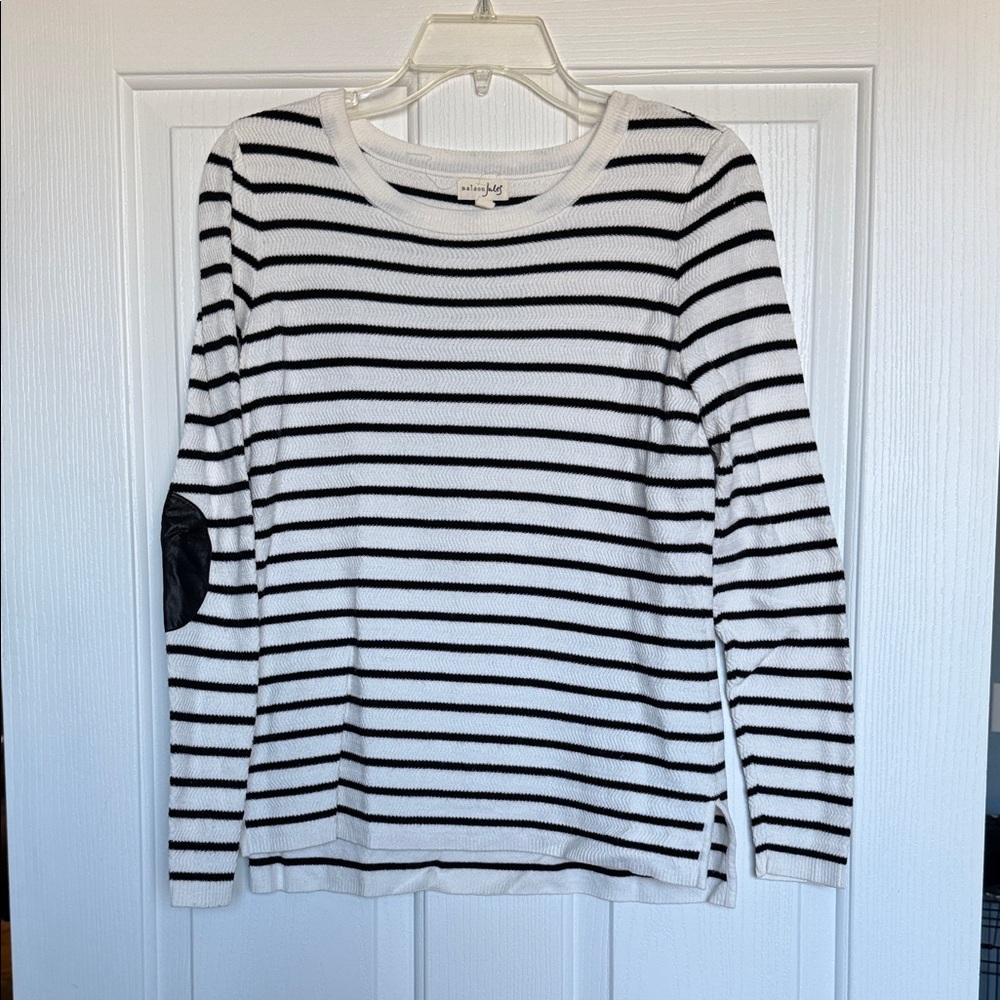 Madewell Black and White Striped Long Sleeve Tee